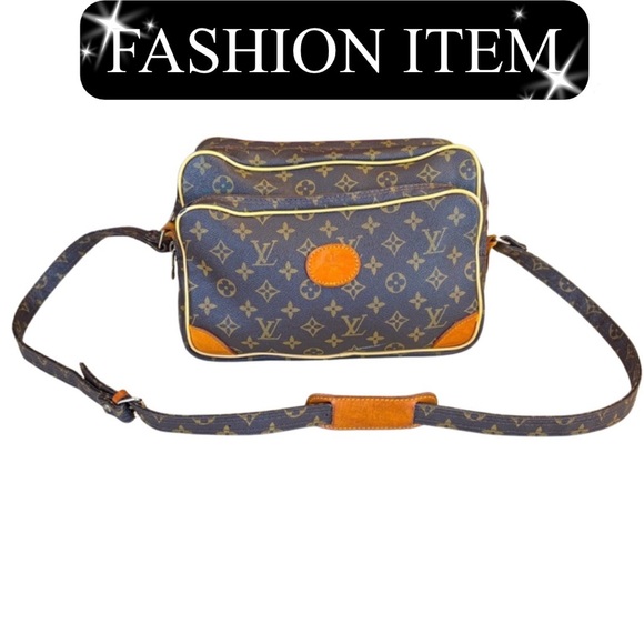 FASHION: Brown & Beige Pleather Messenger Bag, GUC